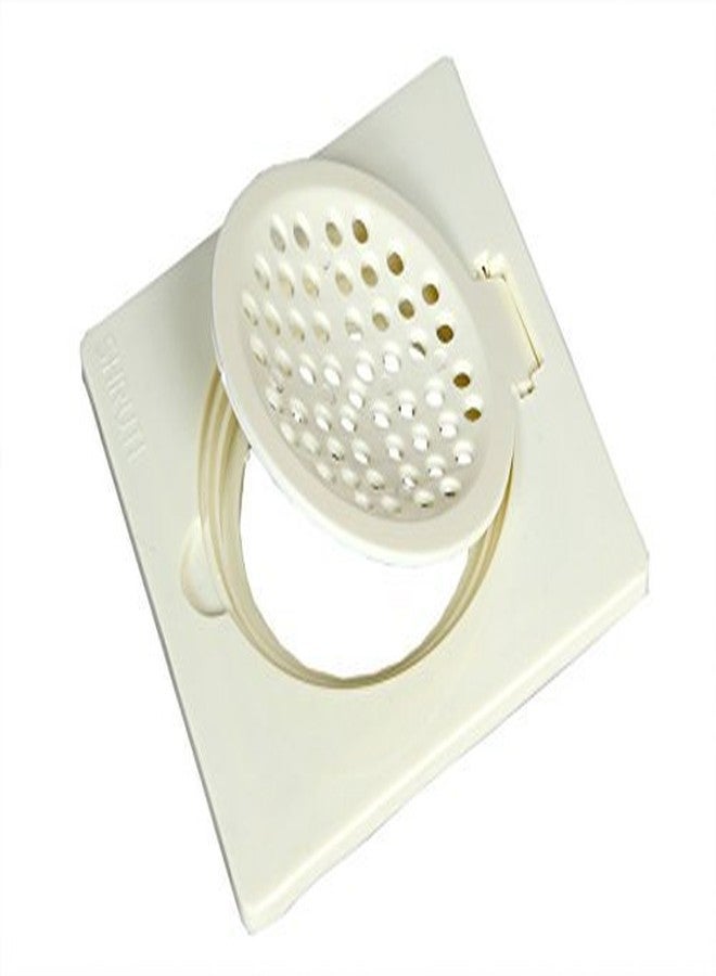 شروتي شبكة تصريف مياه الأمطار من مادة PVC من SHRUTI مقاس 6 بوصات × 6 بوصات، شبكة تصريف مياه الأمطار، فتحة تصريف المياه، شبكة أرضية مع مجموعة أكواب فلتر - عاجي (1271، 1273، 1274) - Image 4